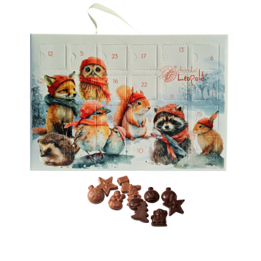 Calendrier de l’Avent “Animaux de la forêt" Lait et noir