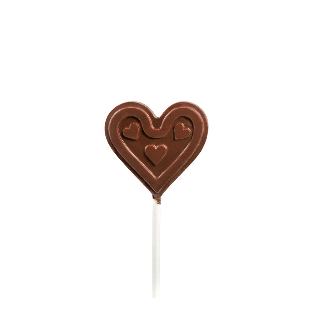 Sucette coeur chocolat - environ 45g - Façon Chocolat