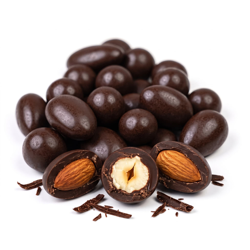 Amandes et noisettes enrobées au chocolat