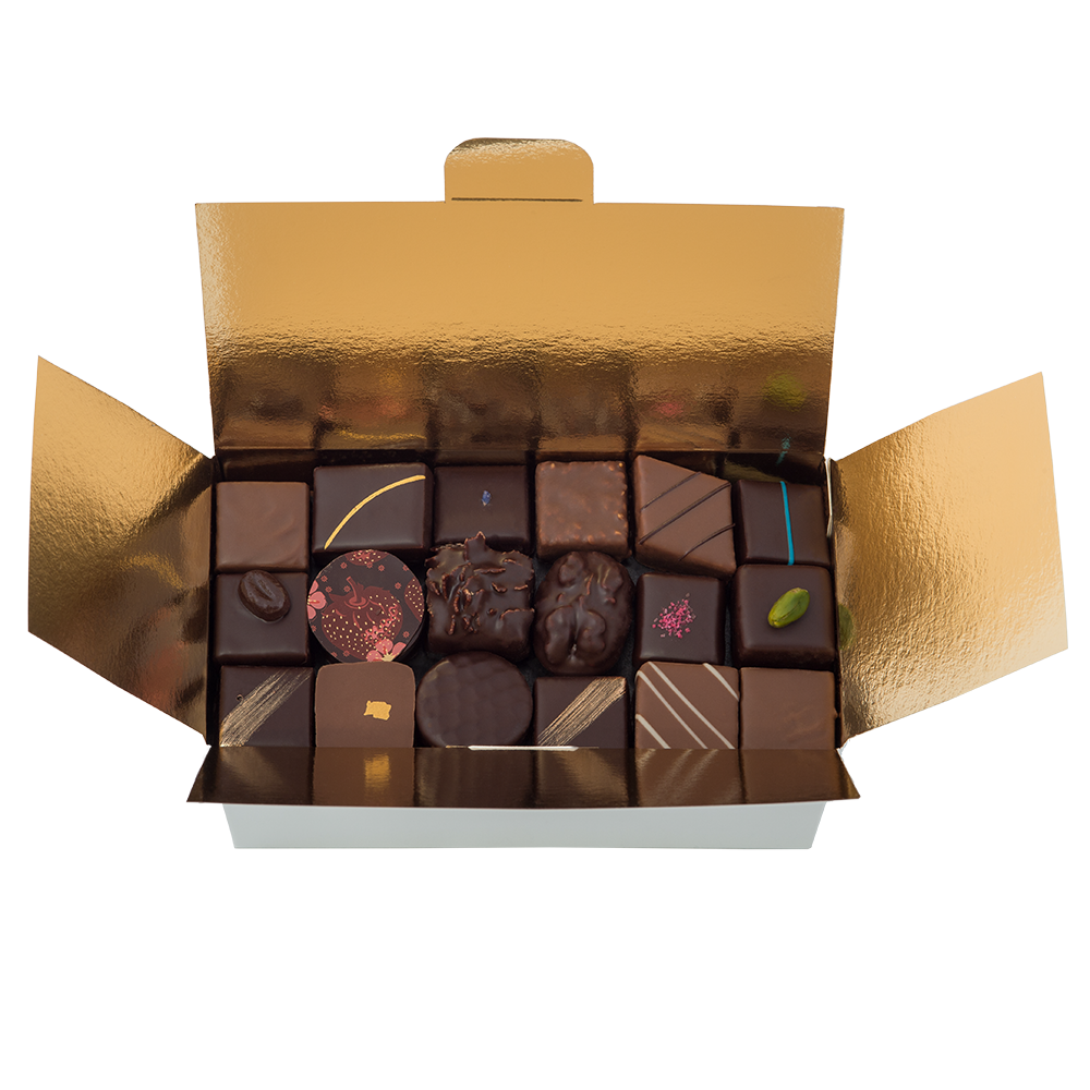 Ballotin chocolats fins 570g collection classique ouvert