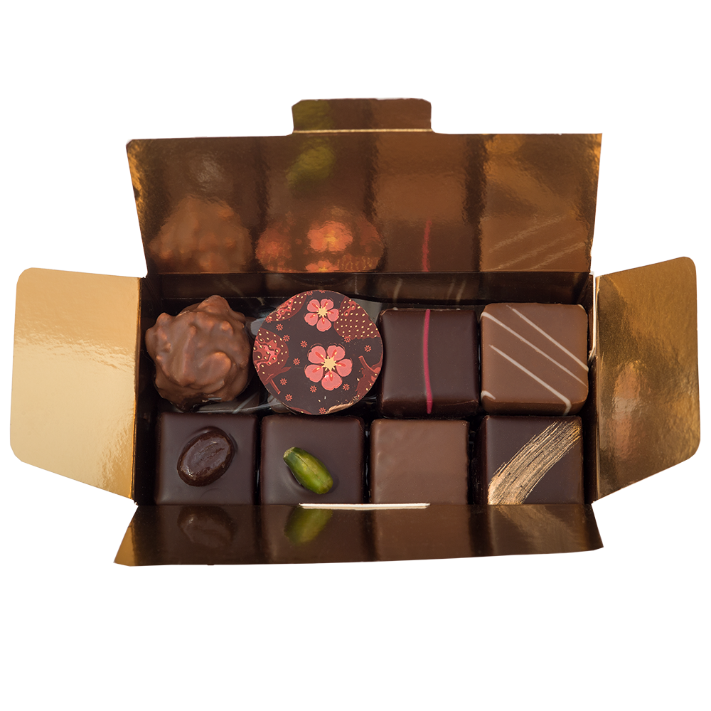 Ballotin chocolats assortis 195g collection classique ouvert