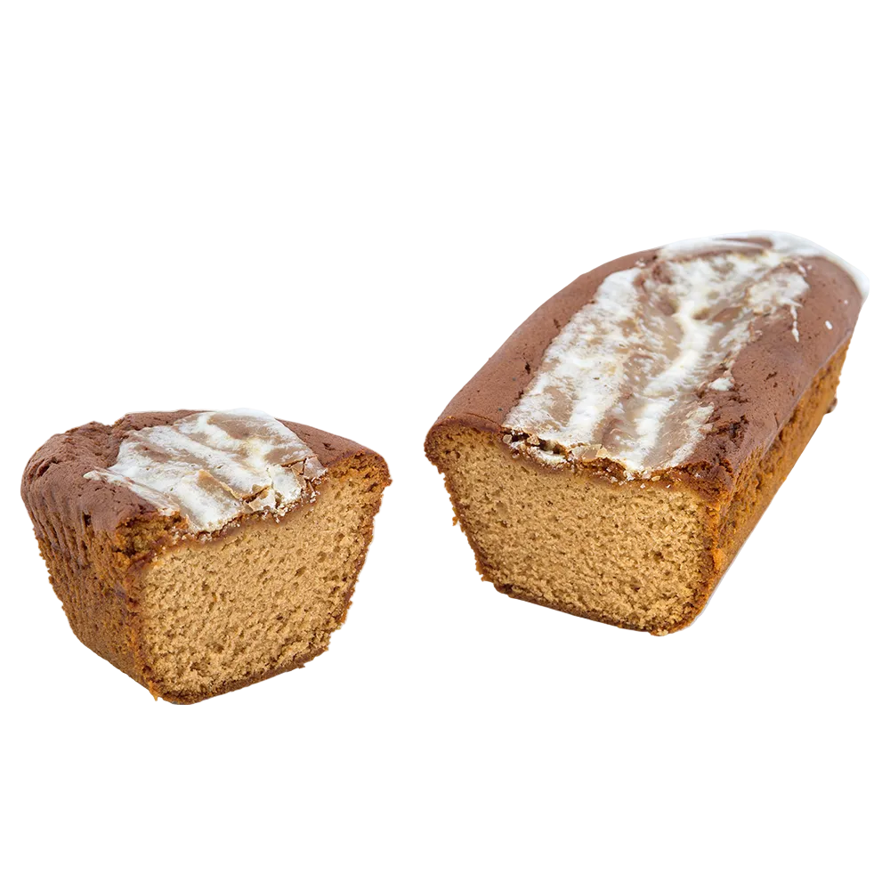Pain d’épices nature coupé en deux morceaux